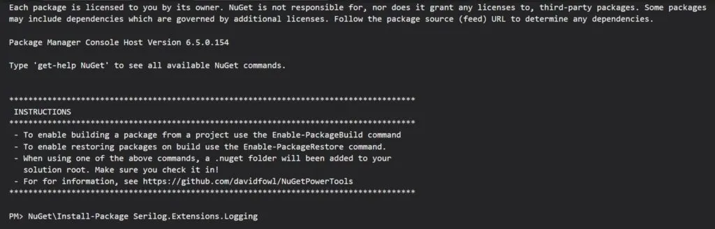 What configuration should be used for Serilog?